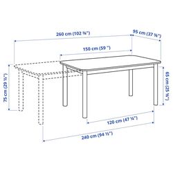 Обеденный набор Ikea Strandtorp/Bergmund/Orrsta 150/205/260см 1+6 (Белый/Светло-серый) Thumb