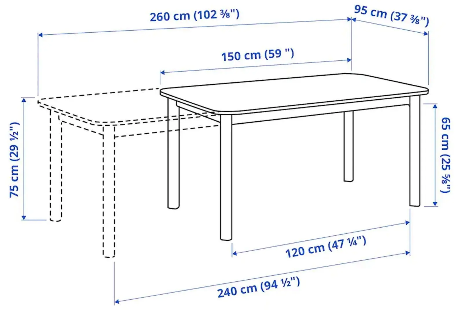 Обеденный набор Ikea Strandtorp/Bergmund/Gunnared 150/205/260см 1+6 (Коричневый/Серый средний)