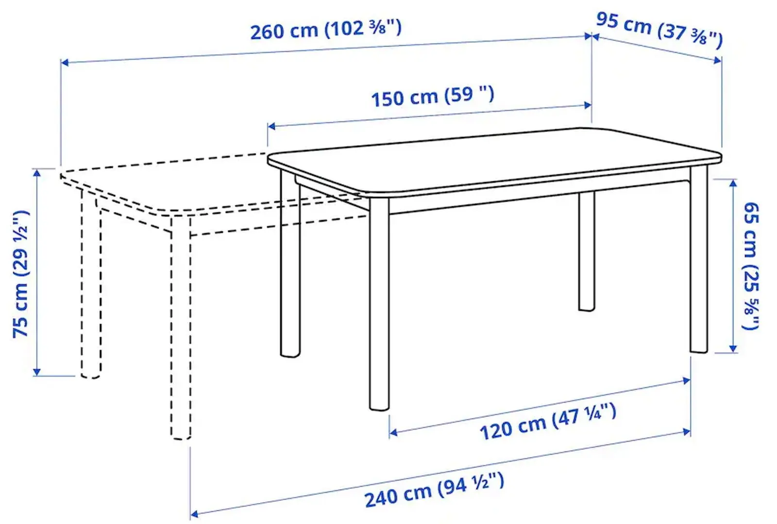 Set masa scaune Ikea Strandtorp/Bergmund/Gunnared 150/205/260cm 1+8 (Maro/Gri mediu)
