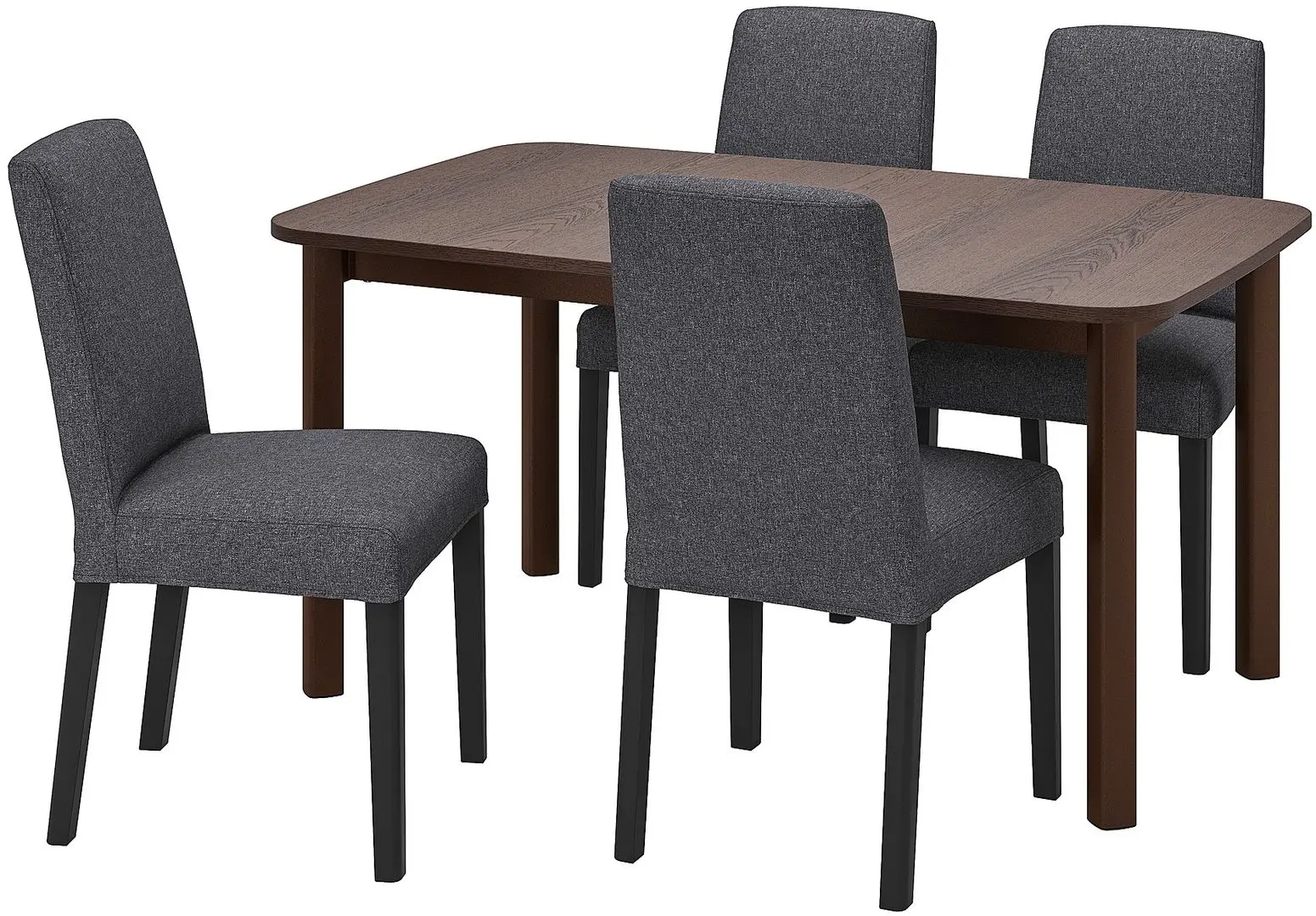 Обеденный набор Ikea Strandtorp/Bergmund/Gunnared 150/205/260см 1+4 (Коричневый/Серый средний)