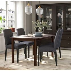 Set de sufragerie Ikea Strandtorp/Bergmund/Gunnared 150/205/260cm 1+4 (Maro/Gri mediu)