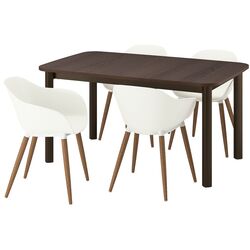 Set masa scaune Ikea Strandtorp/Gronsta brate 150/205/260cm 1+4 (Maro/Alb) Thumb