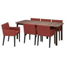 Set masa scaune Ikea Strandtorp/Marenas/Gunnared 150/205/260cm 1+6 (Maro/Negru/Rosu-maro) Thumb