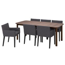Set masa scaune Ikea Strandtorp/Marenas/Gunnared 150/205/260cm 1+6 (Maro/Negru/Gri inchis) Thumb