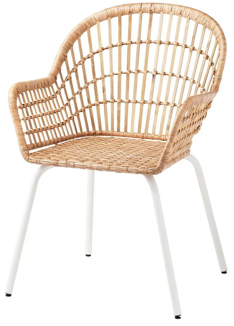 Set masa scaune Ikea Strandtorp/Nilsove ratan 150x205x260 Alb (1+4) - 3