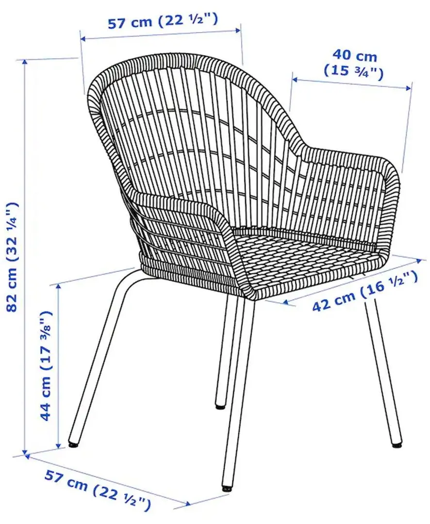Set masa scaune Ikea Strandtorp/Nilsove ratan 150x205x260 Alb (1+4) - 4