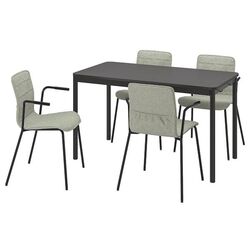 Set masa scaune Ikea Tommaryd/Laktare 130x70 Antracit/Verde Deschis/Negru (1+4) Thumb
