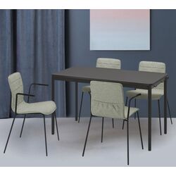 Set masa scaune Ikea Tommaryd/Laktare 130x70 Antracit/Verde Deschis/Negru (1+4)