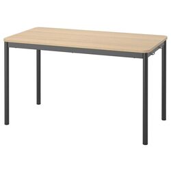 Обеденный набор Ikea Tommaryd/Laktare 130x70 Белый Дубовый Шпон/Антрацит/Светло-зеленый (1+4) Thumb