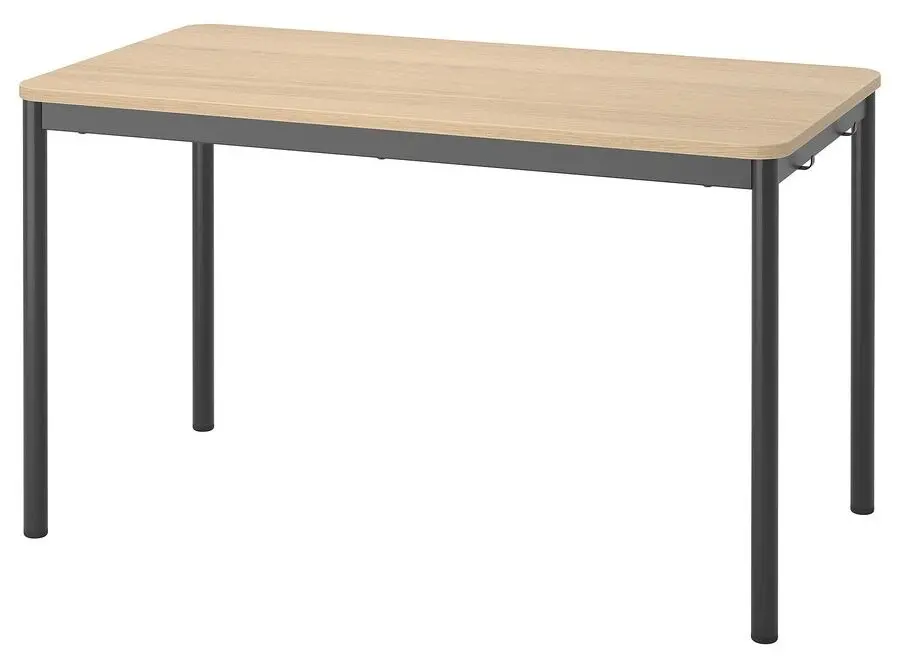 Обеденный набор Ikea Tommaryd/Laktare 130x70 Белый Дубовый Шпон/Антрацит/Светло-зеленый (1+4) - 3