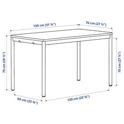 Обеденный набор Ikea Tommaryd/Laktare 130x70 Белый Дубовый Шпон/Антрацит/Светло-зеленый (1+4) Thumb