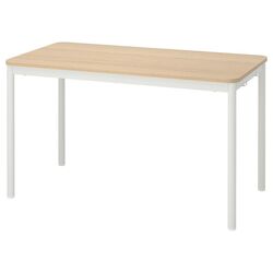 Обеденный набор Ikea Tommaryd/Laktare 130x70 Белый Дубовый Шпон/Светло-бежевый/Белый (1+4) Thumb