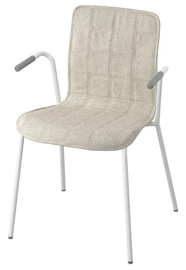 Обеденный набор Ikea Tommaryd/Laktare 130x70 Белый Дубовый Шпон/Светло-бежевый/Белый (1+4) - 6