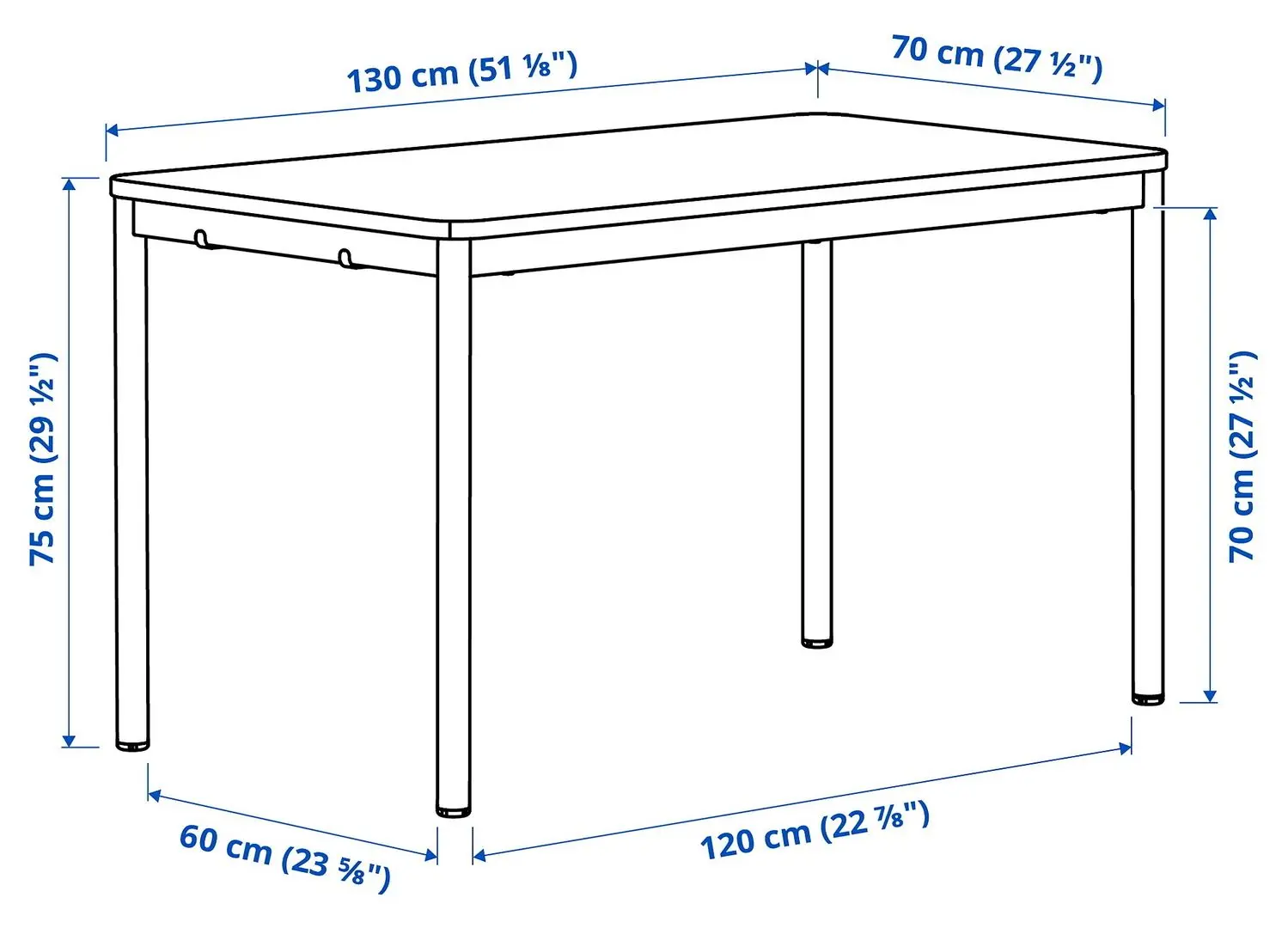 Обеденный набор Ikea Tommaryd/Laktare 130x70 Белый/Светло-бежевый (1+4) - 4