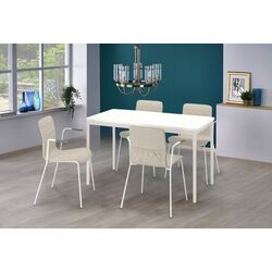 Обеденный набор Ikea Tommaryd/Laktare 130x70 Белый/Светло-серый/Светло-бежевый (1+4)