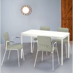 Set masa scaune Ikea Tommaryd/Laktare 130x70 Alb/Verde Deschis (1+4)