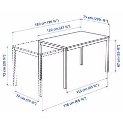 Set masa scaune Ikea Vangsta/Adde 120/180cm 1+6 (Alb) Thumb