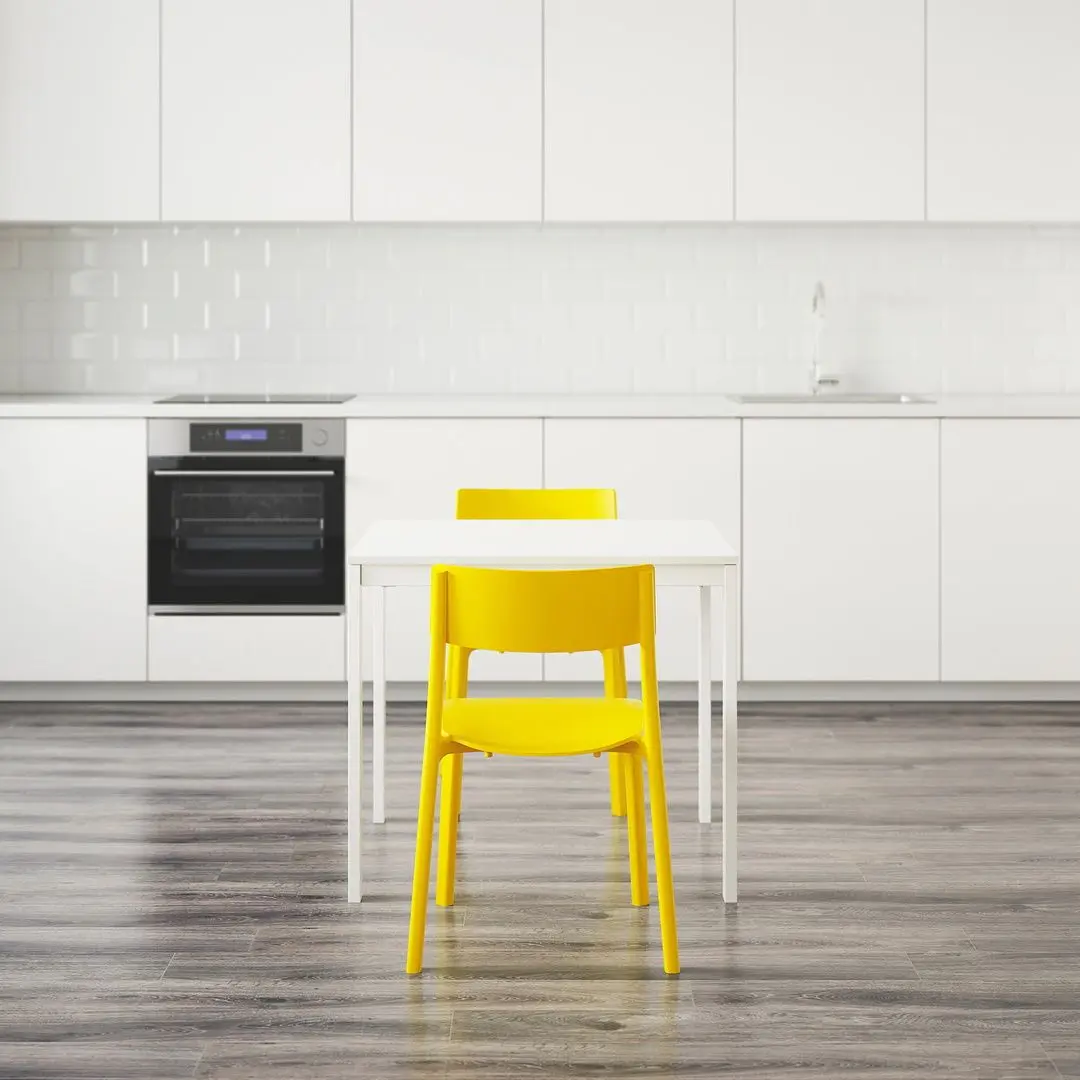 Set masa scaune Ikea Vangsta/Janinge 80x120 Alb/Galben (1+2)