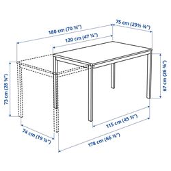 Обеденный набор Ikea Vangsta/Karljan 120x180 Черный Темно-коричневый/Бирюзовый (1+4) Thumb