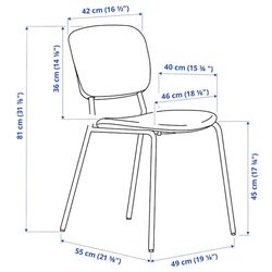 Set masa scaune Ikea Vangsta/Karljan 120x180 Negru Maro Inchis/Kabusa Gri Inchis (1+4) Thumb