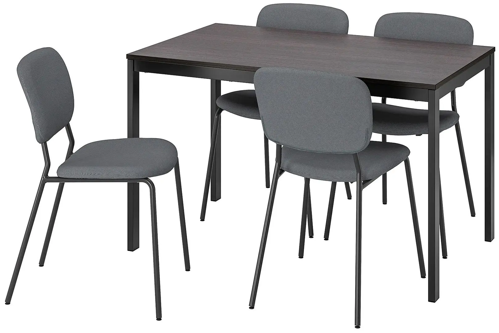 Set masa scaune Ikea Vangsta/Karljan 120x180 Negru Maro Inchis/Kabusa Gri Inchis (1+4)