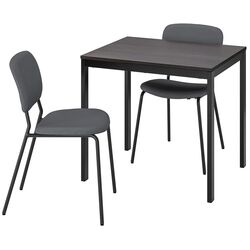 Set masa scaune Ikea Vangsta/Karljan 80x120 Negru Maro Inchis/Kabusa Gri Inchis (1+2) Thumb