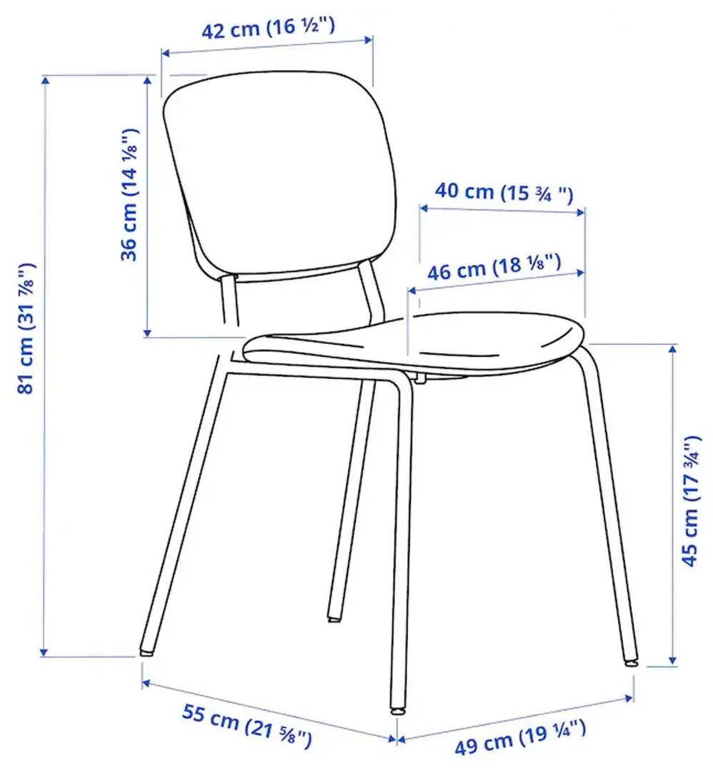 Set masa scaune Ikea Vangsta/Karljan 80x120 Negru Maro Inchis/Kabusa Gri Inchis (1+2) - 8
