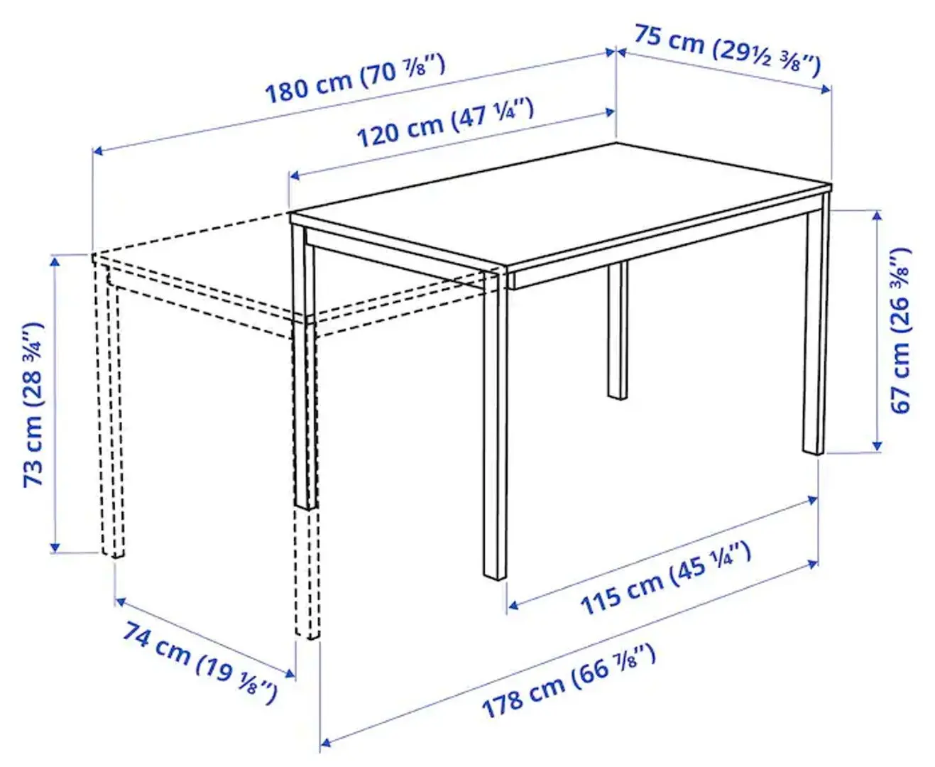 Set masa scaune Ikea Vangsta/Teodores 120/180cm 1+4 (Alb) - 8