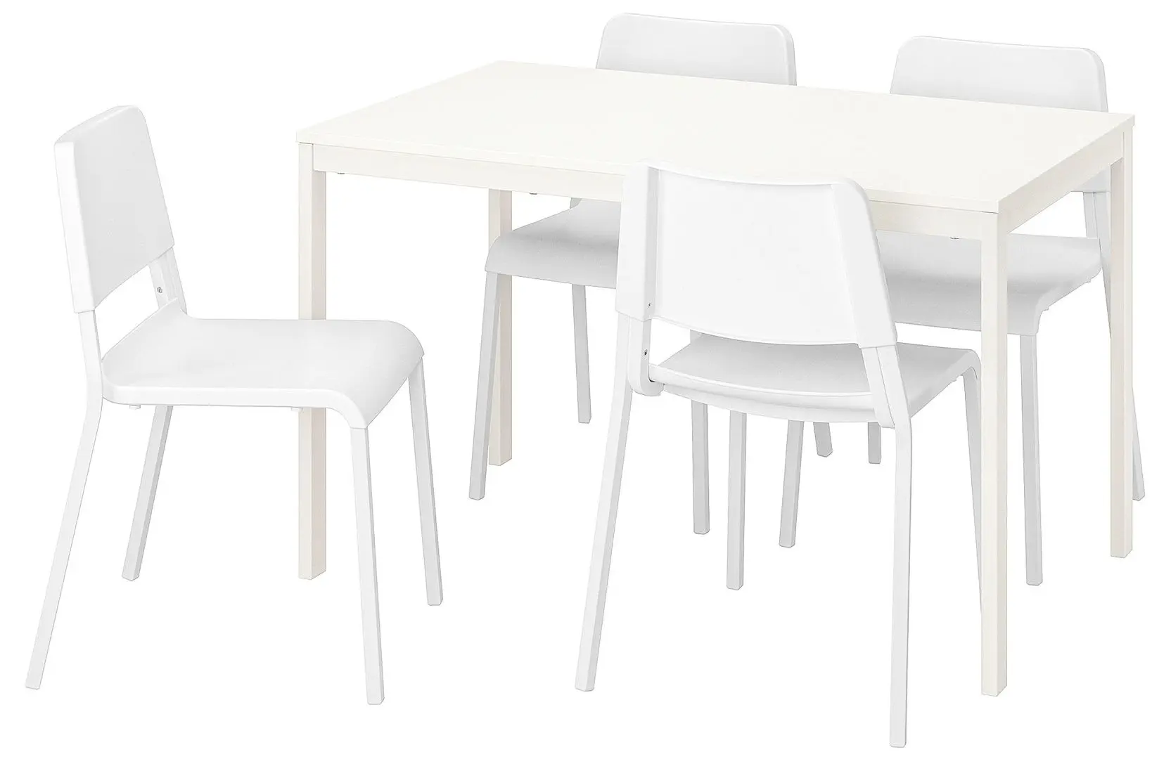 Set masa scaune Ikea Vangsta/Teodores 120/180cm 1+4 (Alb)