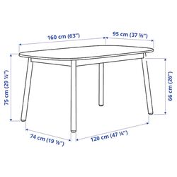 Set masa scaune Ikea Vedbo 160x95cm 1+4 (Negru) Thumb