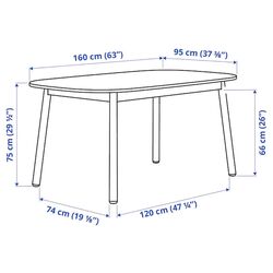 Set masa scaune Ikea Vedbo/Odger 160x95cm 1+4 (Negru/Antracit) Thumb