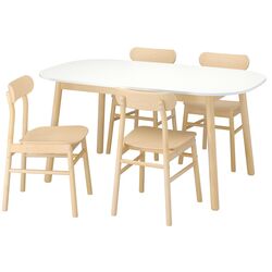 Set masa scaune Ikea Vedbo/Ronninge 160x95 Alb/Mesteacan (1+4) Thumb