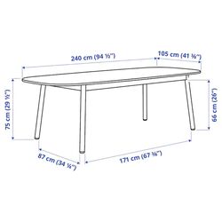 Обеденный набор Ikea Vedbo/Ronninge 240x105 Белый/Береза (1+6) Thumb