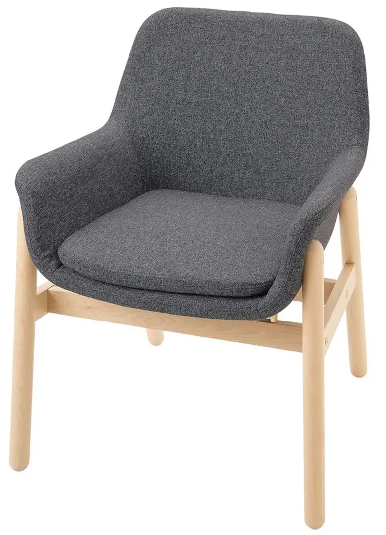 Обеденный набор Ikea Vedbo подлокотники 160x95см 1+4 (Белый/Береза/Серый средний) - 4