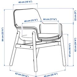 Обеденный набор Ikea Vedbo подлокотники 160x95см 1+4 (Белый/Береза/Серый средний) Thumb