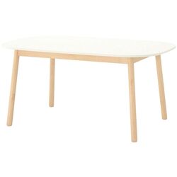 Обеденный набор Ikea Vedbo подлокотники 160x95см 1+4 (Белый/Береза/Серый средний) Thumb