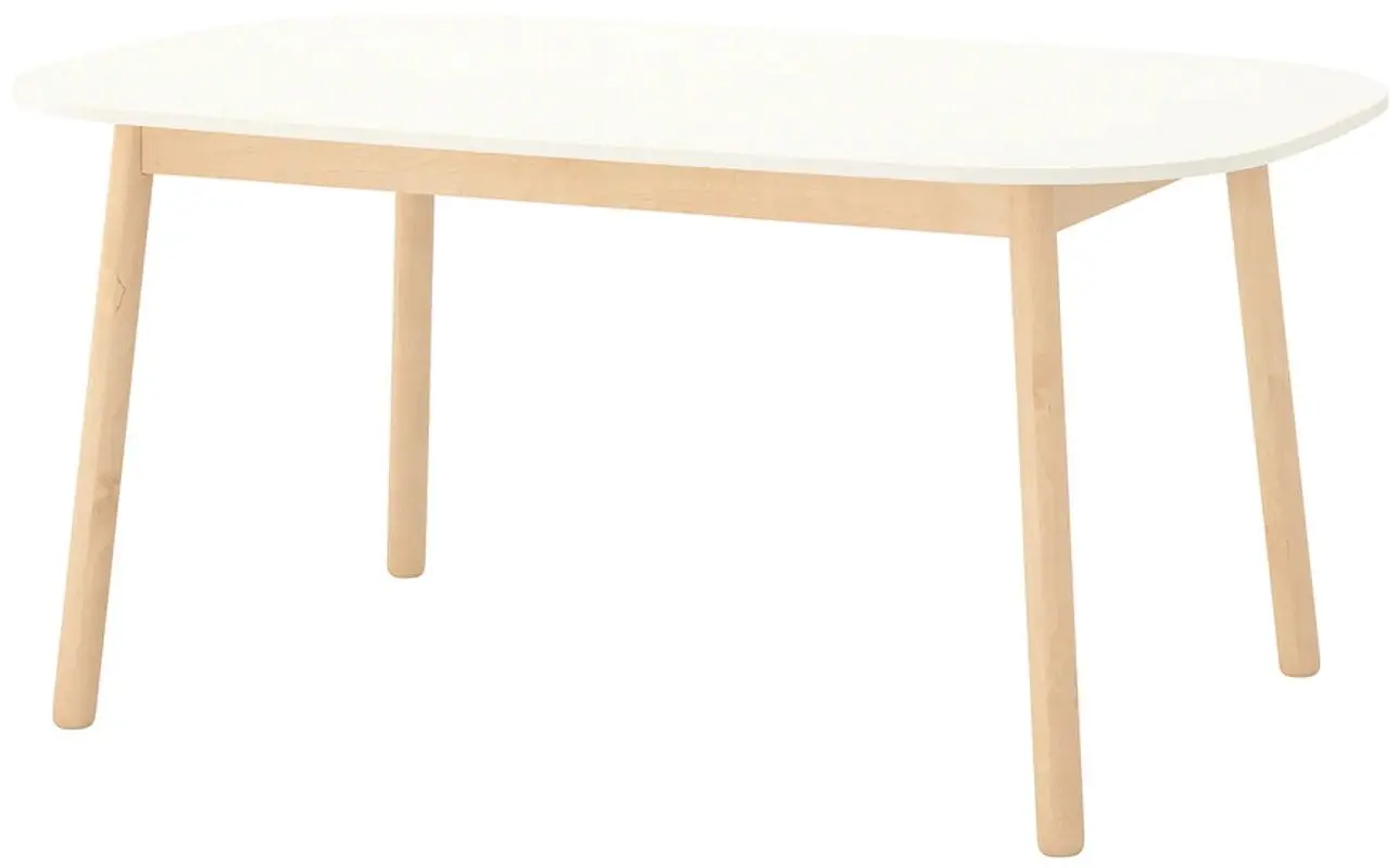 Обеденный набор Ikea Vedbo подлокотники 160x95см 1+4 (Белый/Береза/Серый средний) - 3