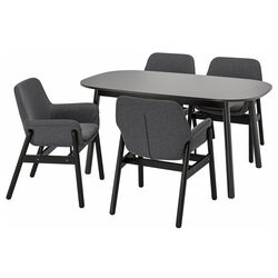 Set masa scaune Ikea Vedbo/Vedbo 160x95 Negru (1+4)