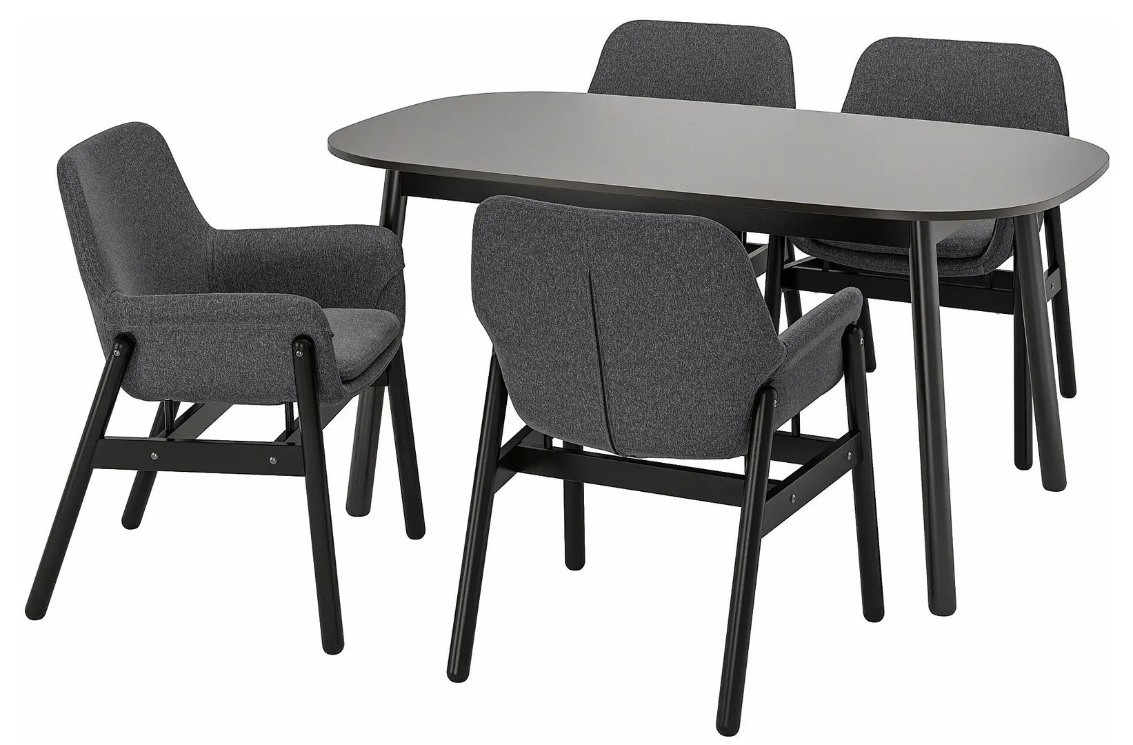 Обеденный набор Ikea Vedbo/Vedbo 160x95 Черный (1+4)