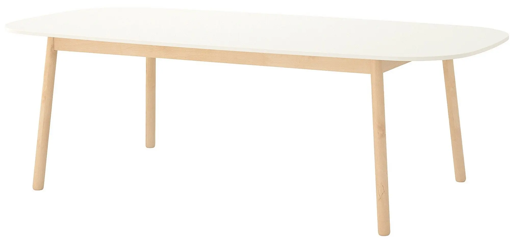 Set masa scaune Ikea Vedbo 240x105cm 1+6 (Alb/Mesteacan/Gri mediu) - 7