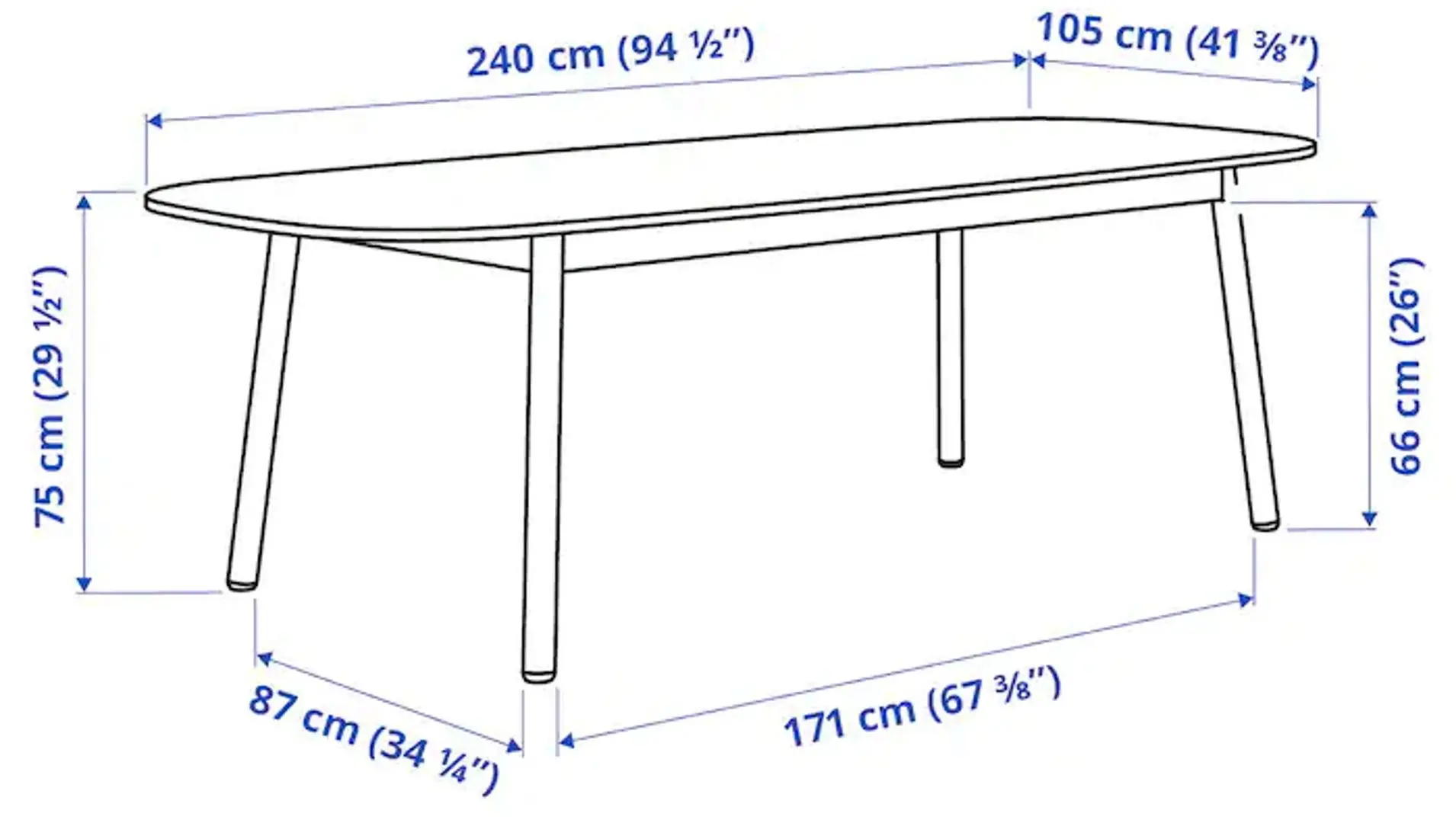 Обеденный набор Ikea Vedbo подлокотники 240x105см 1+6 (Белый/Береза/Серый средний) - 8