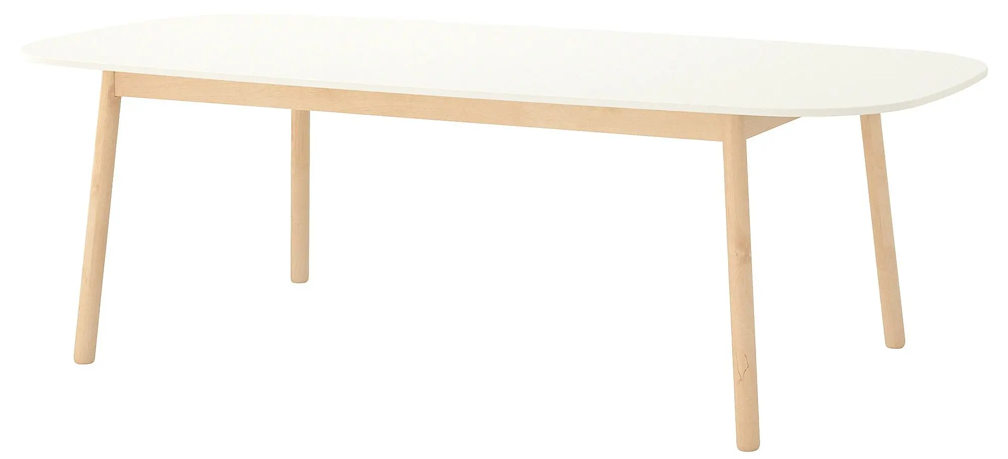 Обеденный набор Ikea Vedbo подлокотники 240x105см 1+6 (Белый/Береза/Серый средний) - 3