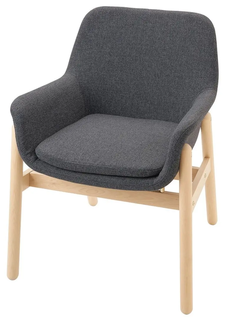 Обеденный набор Ikea Vedbo подлокотники 240x105см 1+6 (Белый/Береза/Серый средний) - 4