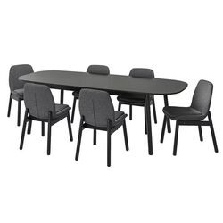 Set masa scaune Ikea Vedbo 240x105cm 1+6 (Negru)