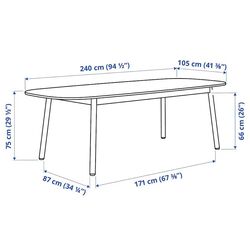 Обеденный набор Ikea Vedbo 240x105см 1+6 (Черный) Thumb