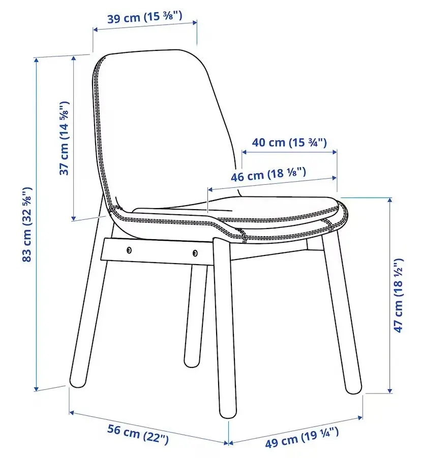 Обеденный набор Ikea Vedbo 240x105см 1+6 (Черный) - 5