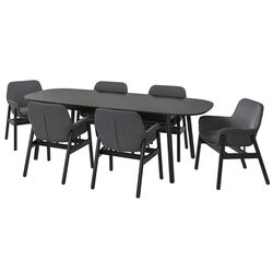 Set masa scaune Ikea Vedbo/Vedbo 240x105 Negru (1+6)