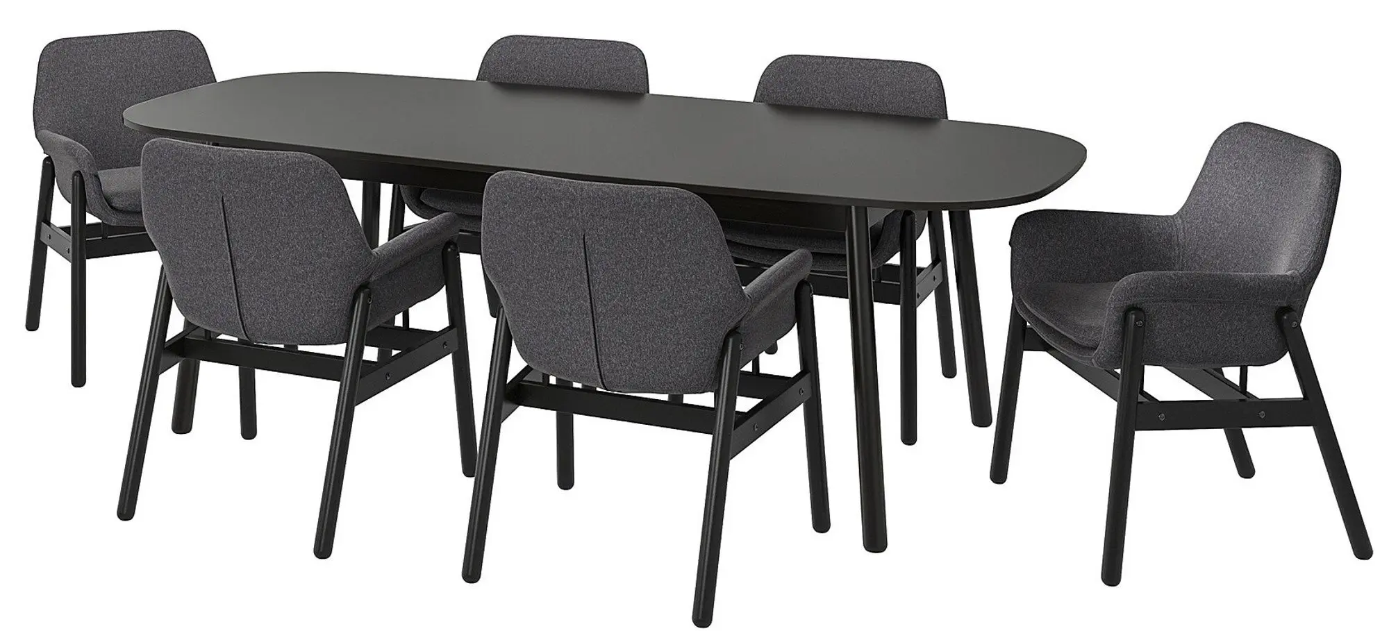 Обеденный набор Ikea Vedbo/Vedbo 240x105 Черный (1+6)