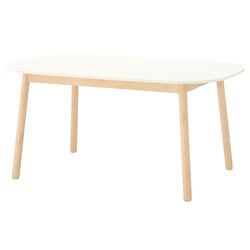 Обеденный набор Ikea Vedbo 160x95см 1+4 (Белый/Береза/Серый средний) Thumb