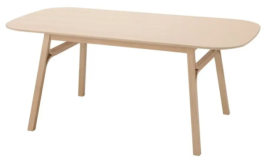 Set de sufragerie Ikea Voxlov/Alvsta 180x90cm 1+4 (Bambus deschis/Ratan/Alb)